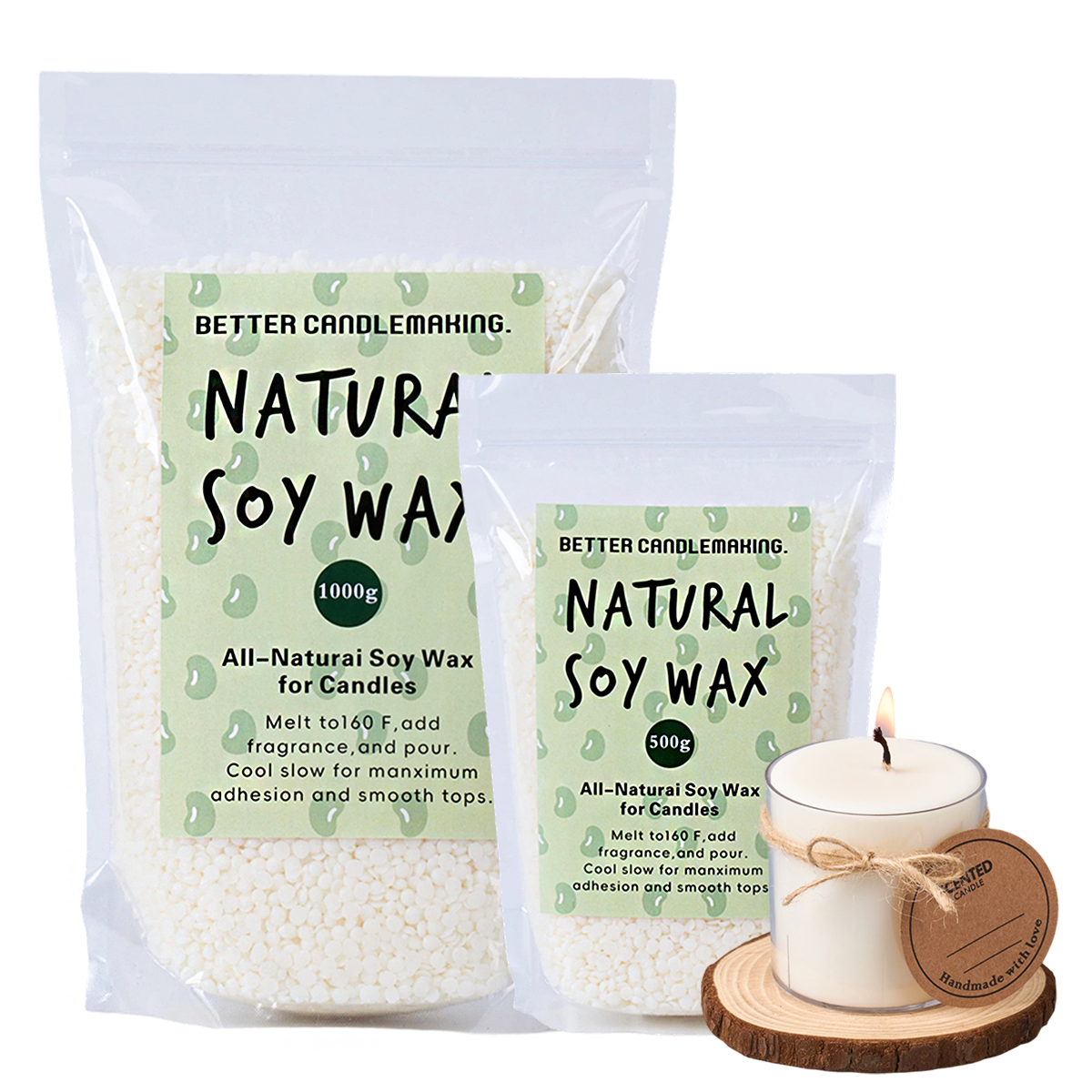 Candle Making Soy Wax - 500g/1000g Natural Soy Wax DIY Handmade