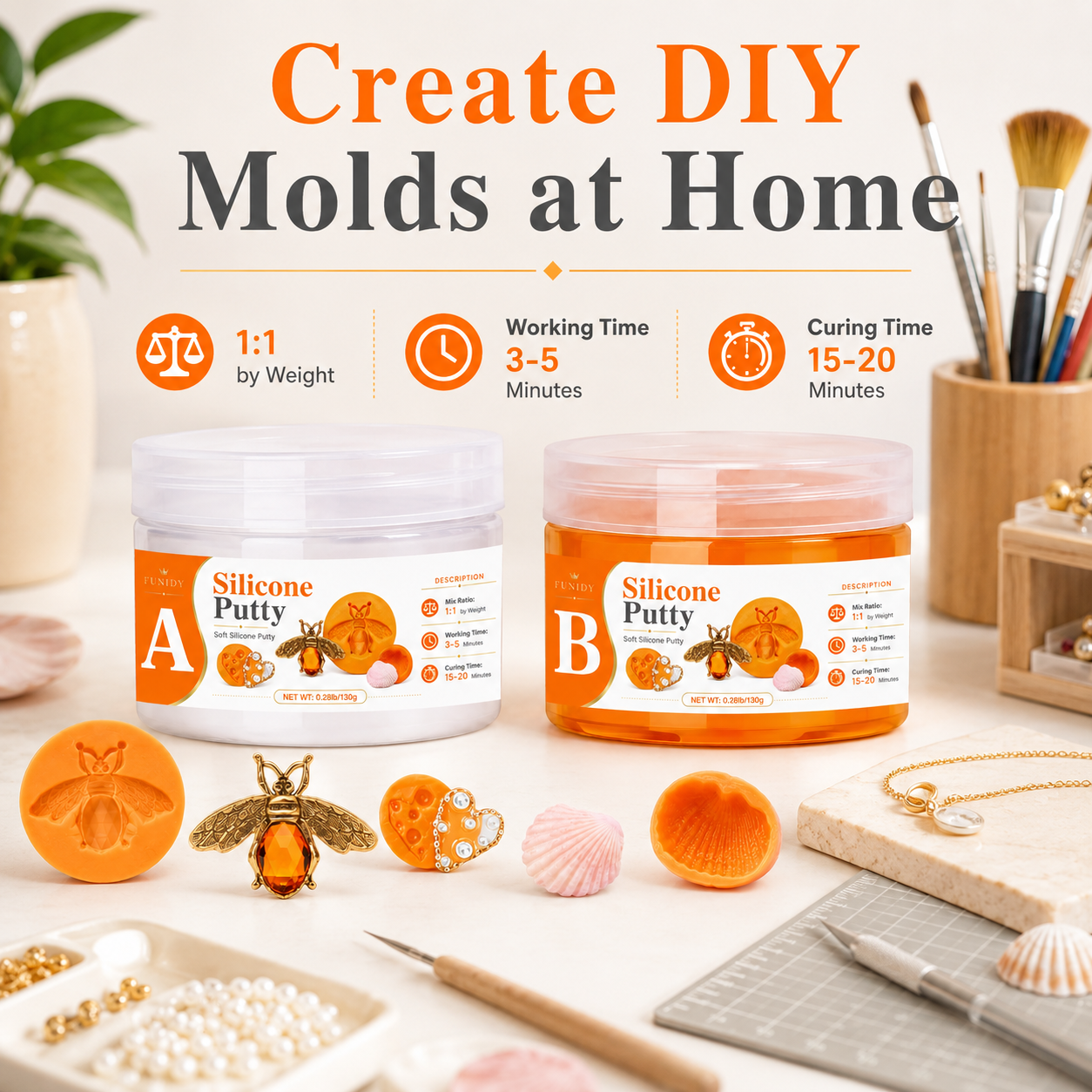 Candle Making Kit Diy - SILICONE PUTTY Making Kit, Fast Curing,
