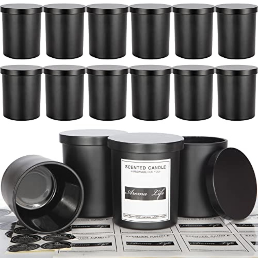 Candle Making Glass Jars - 10oz 16 Pack Thick Candle Jars