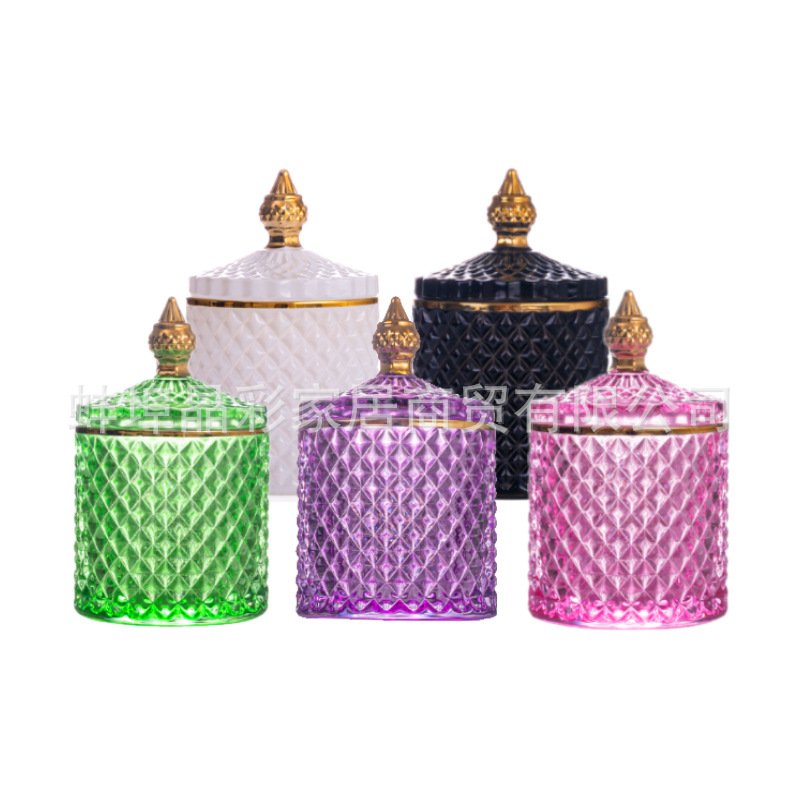 Stained Glass Storage Jar with - Candle Making Glass Jars recensione e prezzo