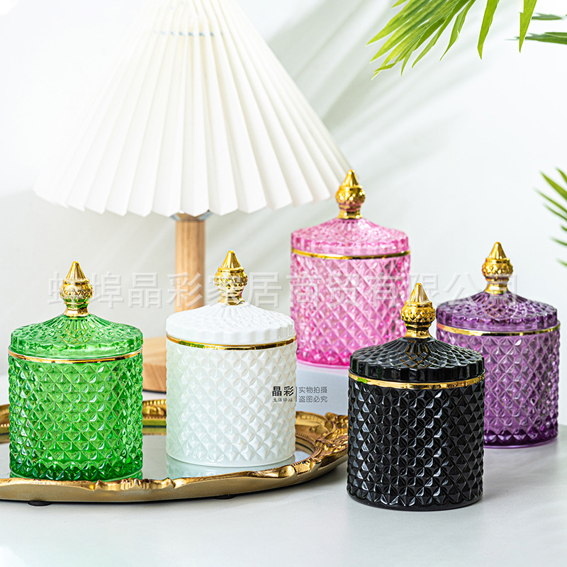 Stained Glass Storage Jar with - Candle Making Glass Jars recensione e prezzo