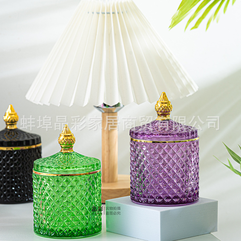 Stained Glass Storage Jar with - Candle Making Glass Jars recensione e prezzo