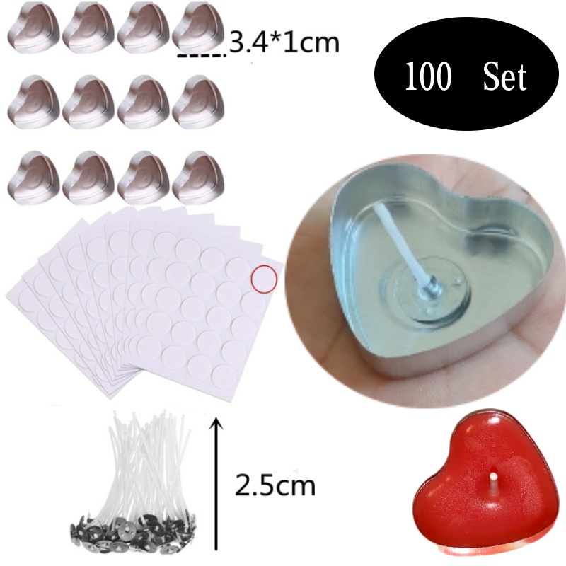 100 Sets Heart shaped Empty Al - Candle Making Kit Diy recensione e prezzo