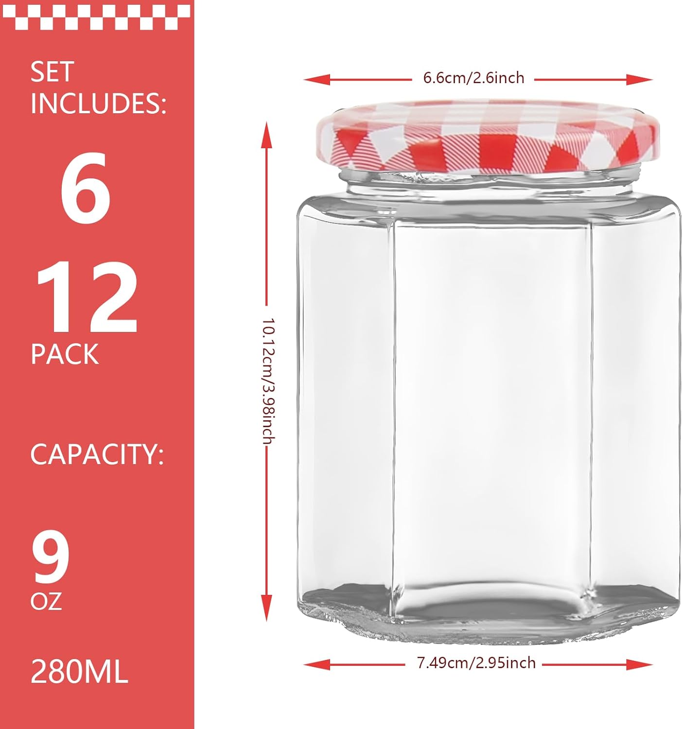 Hexagonal Glass Jars with Lids - Candle Making Glass Jars recensione e prezzo
