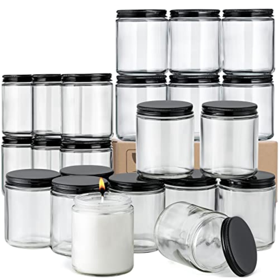 Pack, 8 OZ Thick Glass Jars wi - Candle Making Glass Jars recensione e prezzo