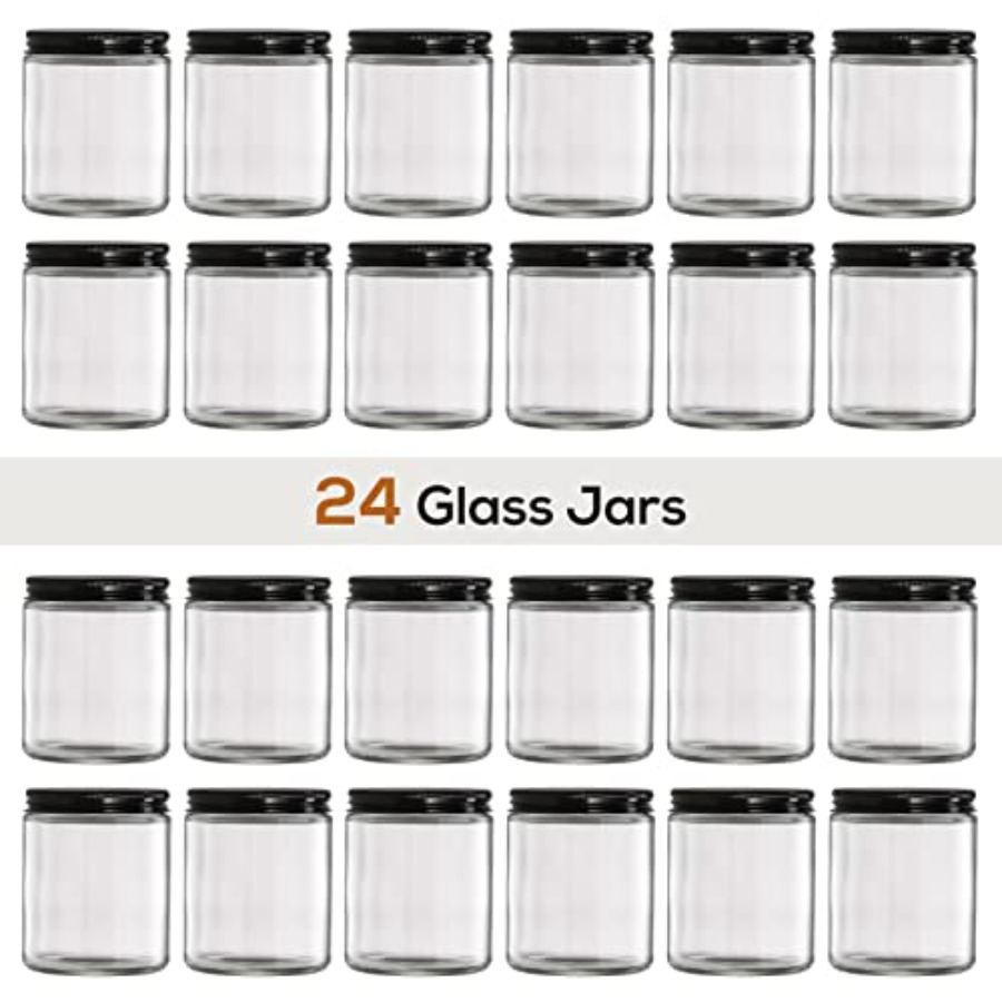 Pack, 8 OZ Thick Glass Jars wi - Candle Making Glass Jars recensione e prezzo