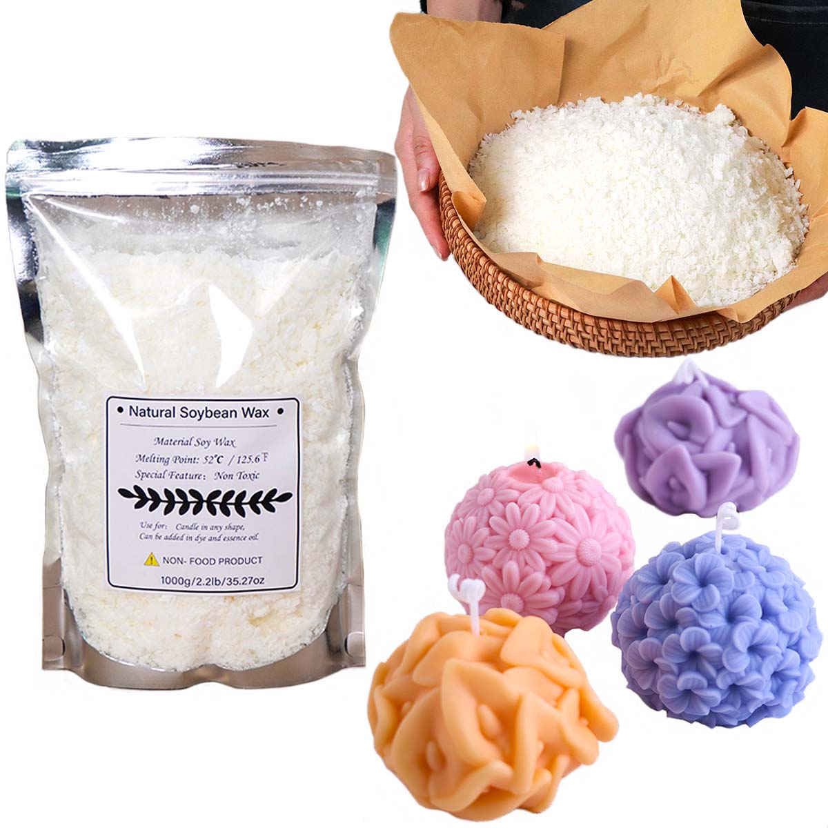 100/250/500/1000g Natural Soy  - Candle Making Soy Wax recensione e prezzo