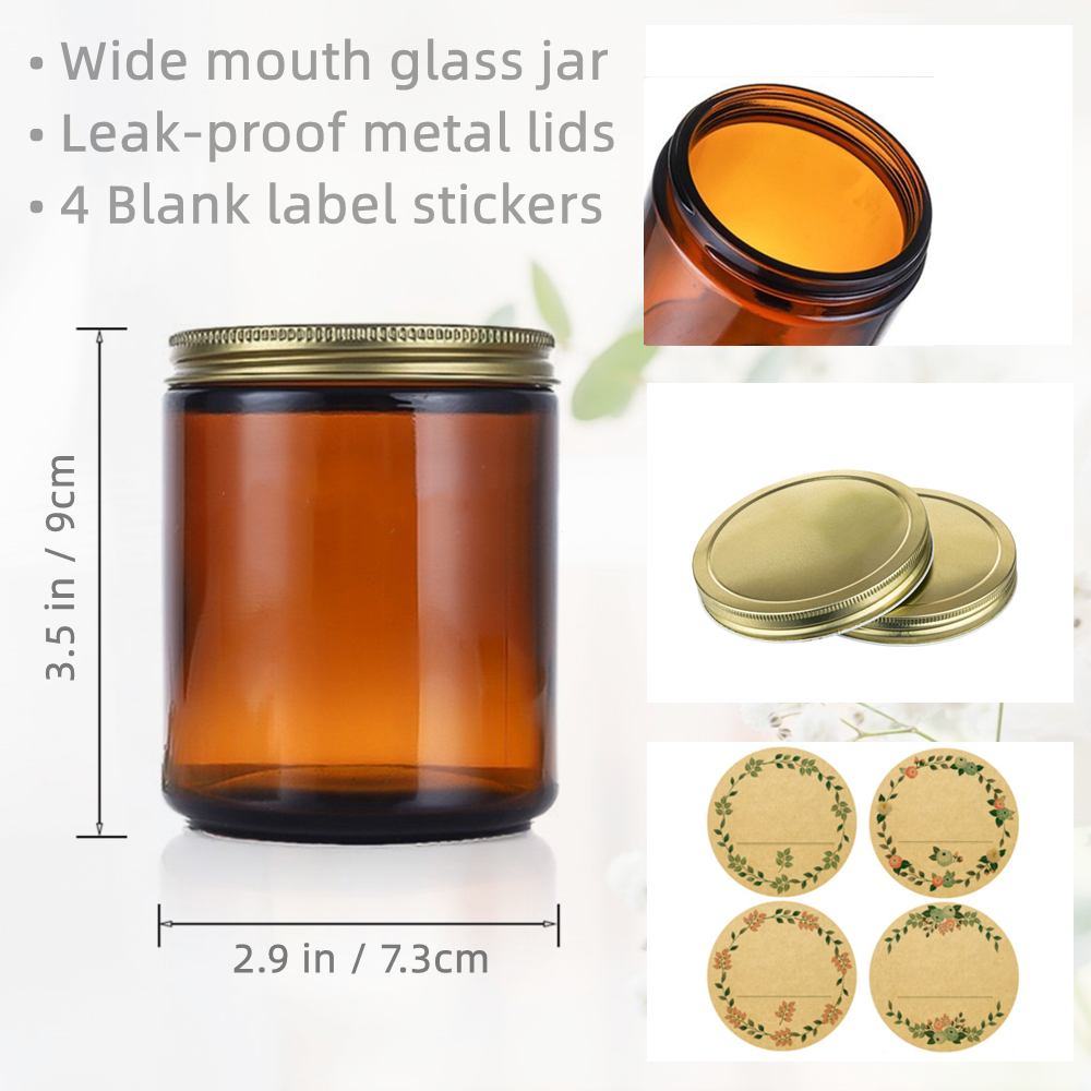 Empty Candle Jars, 8oz Amber G - Candle Making Glass Jars recensione e prezzo
