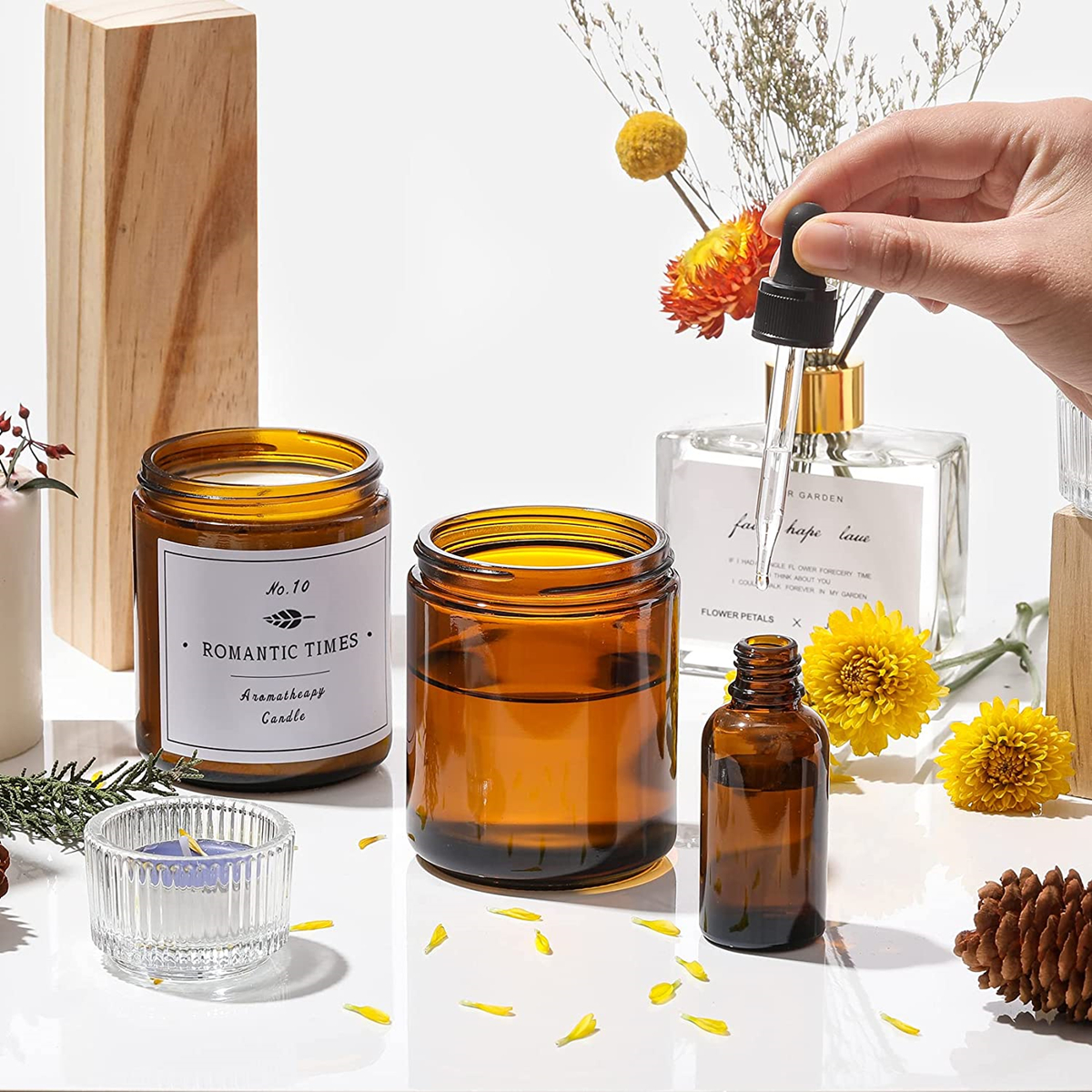 Empty Candle Jars, 8oz Amber G - Candle Making Glass Jars recensione e prezzo