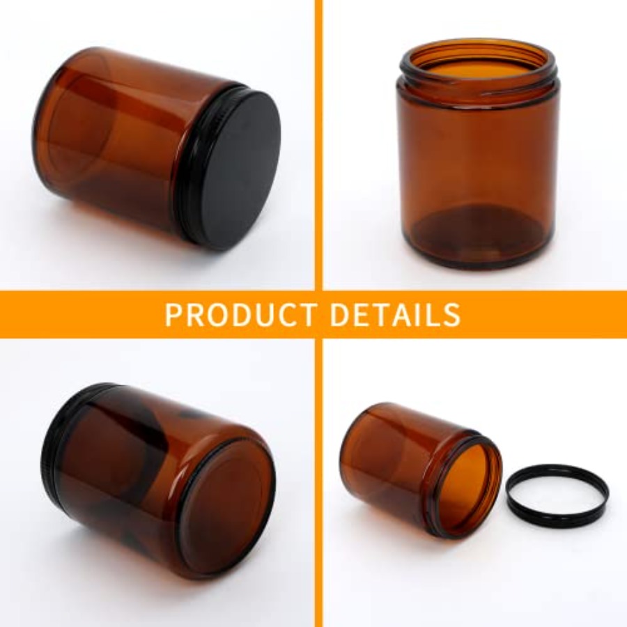 8oz Amber Candle Jars Set of 3 - Candle Making Glass Jars recensione e prezzo